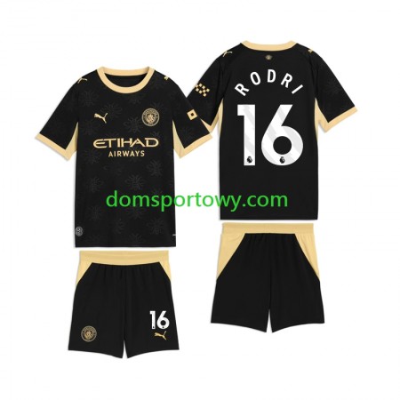 Koszulka Manchester City Rodri 16 Dziecięcy Wyjazdowe Koszulki Piłkarskie 2026-2027 Krótki Rękaw